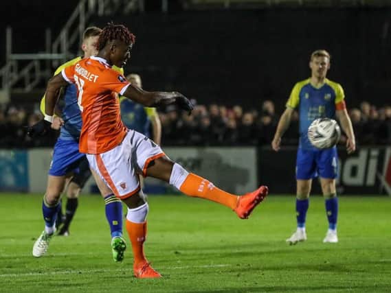 Armand Gnanduillet missed two gilt-edged chances for Blackpool