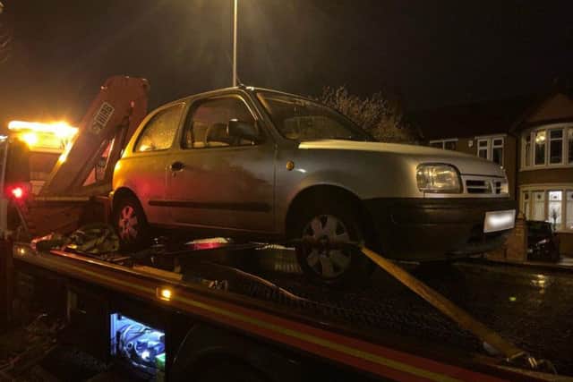 This Nissan Micra was seized after a supervisor driver was found to be more than three times over the legal limit.