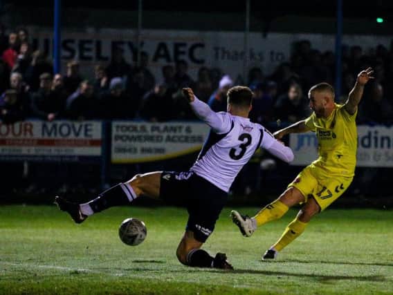 Paddy Madden opens the scoring for Fleetwood at Guiseley