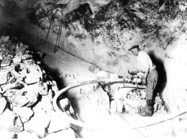 Undercutting machine in operation at Preesall salt mine