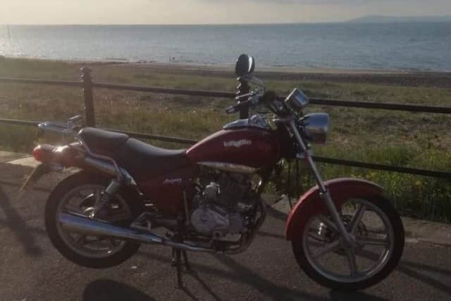 The 125 Lexmoto stolen from Athony Finch's back garden in Fleetwood.