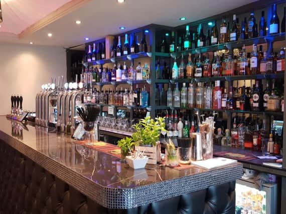 The bar offers a wide selection of gins, wines and champagnes.