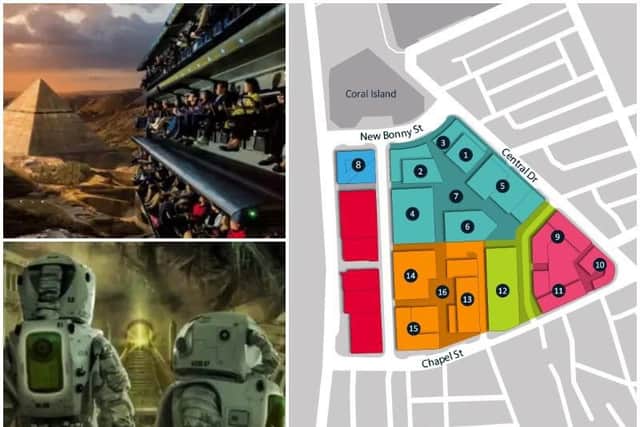 The full site plan and what the 'Chariots Of The Gods' masterplan could mean for local jobs and visitor numbers in Blackpool