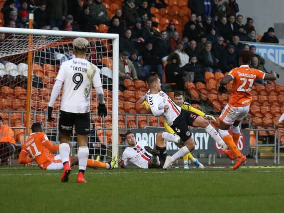 Armand Gnanduillet scored Blackpool's first goal