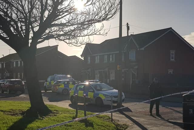 Police have cordoned off an area of Broomfield Road which is being examined.