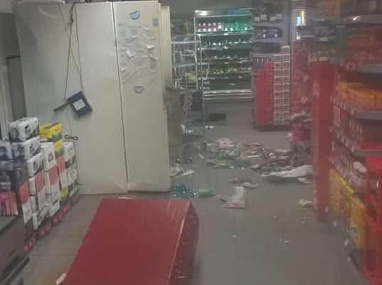 The inside of the Co-Op store in Thornton after the robbery.
