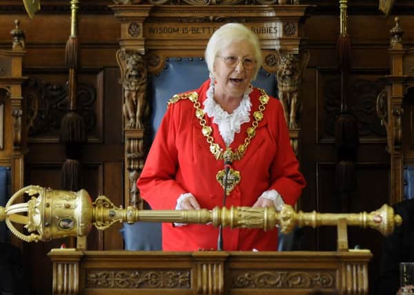 Coun Kath Rowson takes over from coun Peter Callow as Mayor of Blackpool
