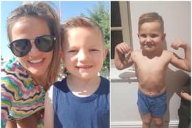 Mica Pullen with her son Harley, also pictured right.