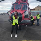 Gemma Walker at Blackpool Airport where Helispeed, which operates worldwide,  is based