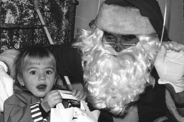 Father Christmas in his grotto at Lewis, Blackpool 1991