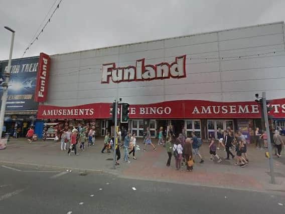 Funland arcade on the Promenade, Blackpool.