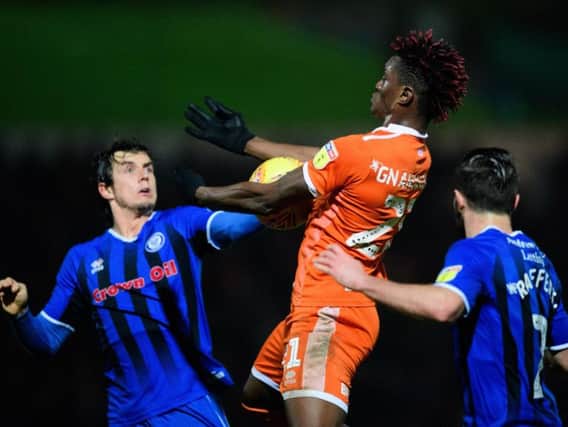 Armand Gnanduillet should have been awarded a penalty in the view of Blackpool boss Terry McPhillips