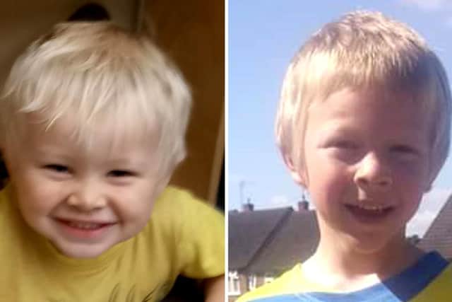 Two-year-old Casper Platt-May (left) and six-year-old Corey Platt-May.
