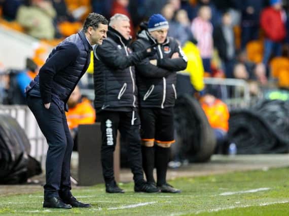 Sunderland manager Jack Ross watches on from the technical area