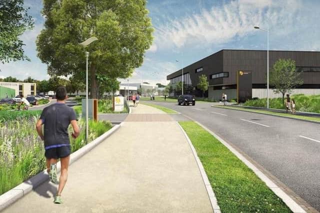 An artists impression of how part of the Blackpool Airport Enterprise Zone might look