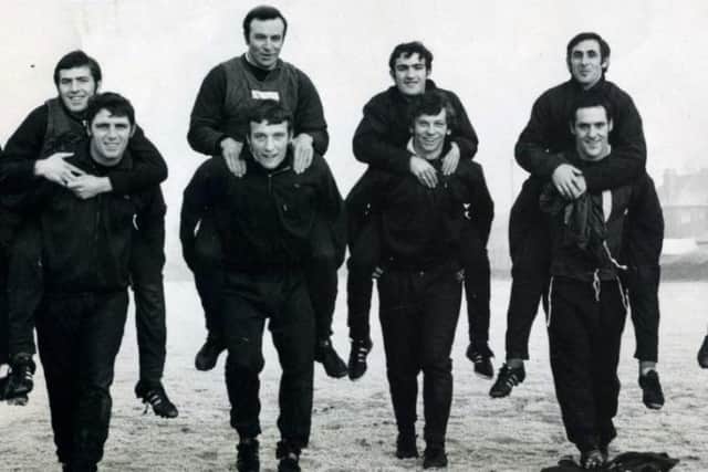 Frozen ground didnt stop Blackpool s players training at Squires Gate ahead of the replay. From left, Mowbray and Pickering, Armfield and Bentley, Burns and Craven and McPhee and Thomson