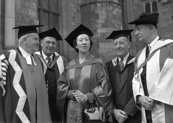 Actress Flora Robson, seen here at Durham University, in 1958