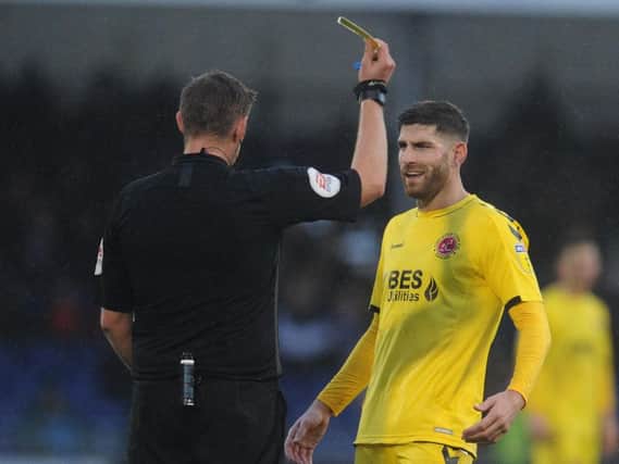 Ched Evans is shown a red card by Huxtable