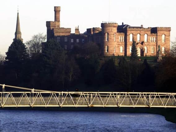 Inverness castle on the banks of the River Ness in Inverness