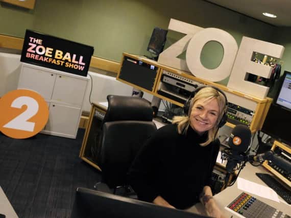 Zoe Ball took control of the desk at BBC Radio 2 yesterday, becoming the Breakfast Shows first full-time female presenter