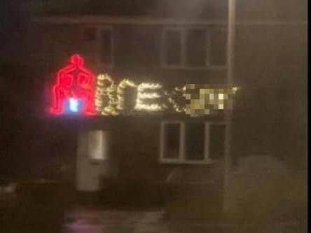 The unusual Christmas lights on Rodwell Walk, in Blackpool, landed the occupant in court
