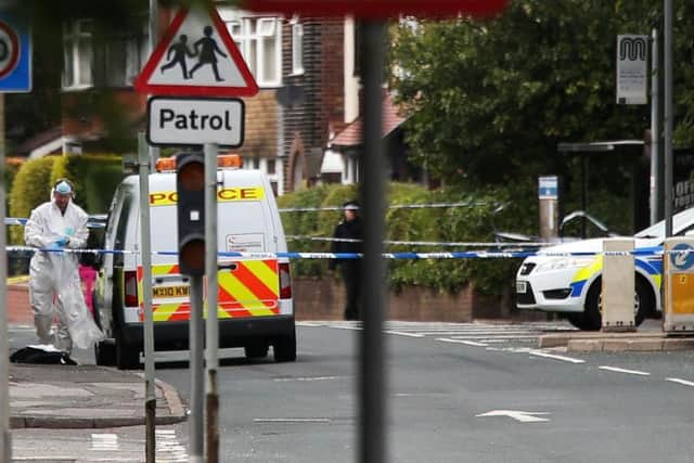 Police at the scene in Manchester Road, Salford, after businessman Paul Massey was shot dead at his house. Mark Fellows, 38, has been found guilty at Liverpool Crown Court of the murders of gangland "Mr Big" Paul Massey and mob enforcer, John Kinsella.