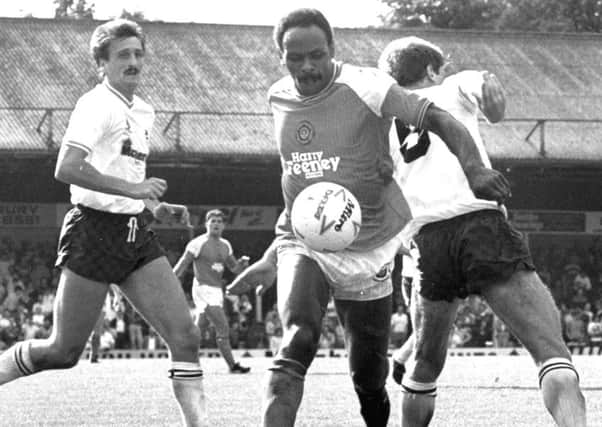 The late Keith Walwyn in action for Blackpool in 1988