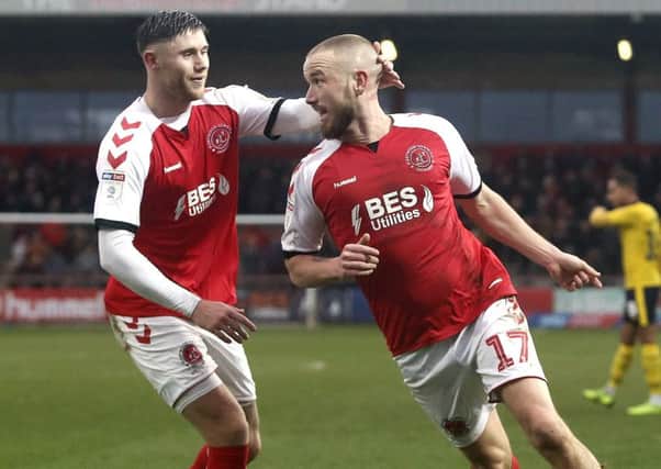 Fleetwood Town's Paddy Madden and Wes Burns