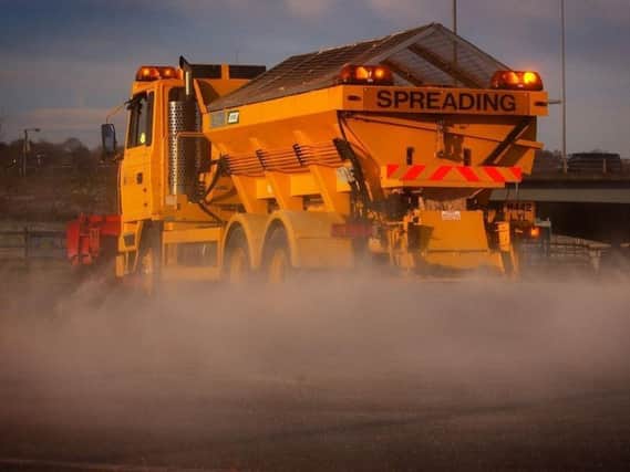 Gritters are out on the county's roads ahead of a band of rain, sleet and snow due to hit the county