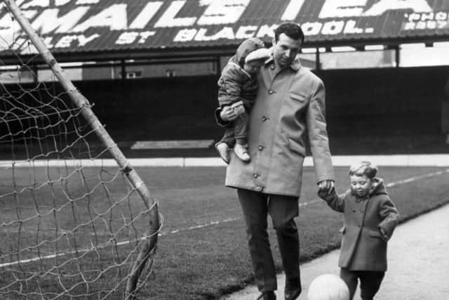 Jimmy Armfield with sons Duncan and John at Bloomfield Road