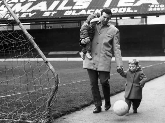 Jimmy Armfield with sons Duncan and John at Bloomfield Road
