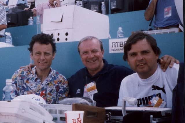 Mike Ingham, Jimmy and Alan Green working at the World Cup in the USA in 1994