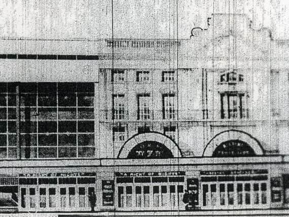 An artists impression showing an alternative design for the Winter Gardens, dated in the 1930s, with a different glass-fronted section