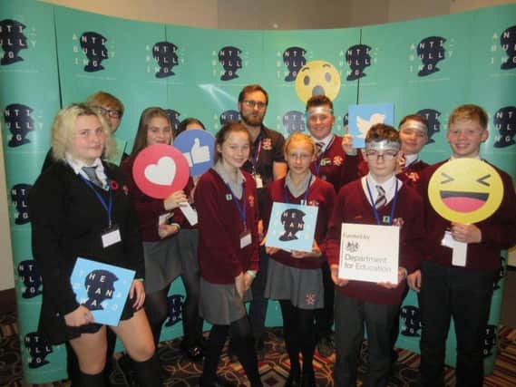 Saint Aidan's High School pupils who took part in an anti-bullying conference.