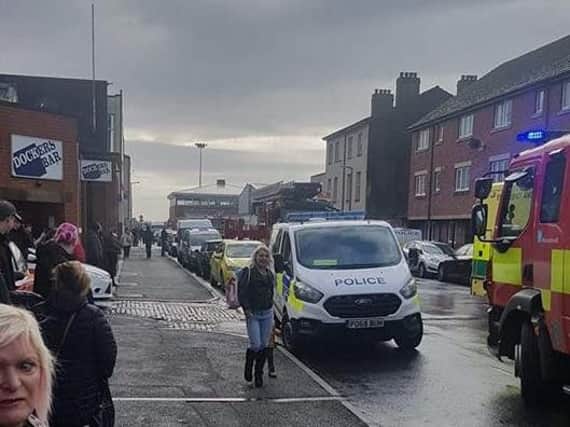 Police, fire and ambulance services were at the scene on Preston Street in Fleetwood.
