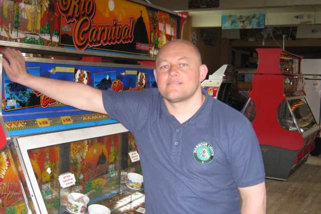 Lee Preston-Stefani, manager of the Harbour Lights amusements arcade, Fleetwood.