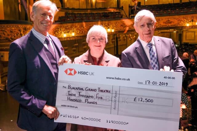 Roger Lloyd Jones, Ruth Eastwood and John Grady get the donations under way at the season launch for the Grand Theatre
