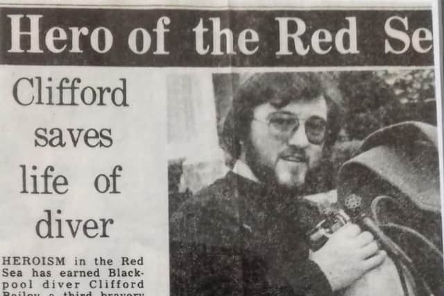 A newspaper clipping featuring Matthew's dad Clifford