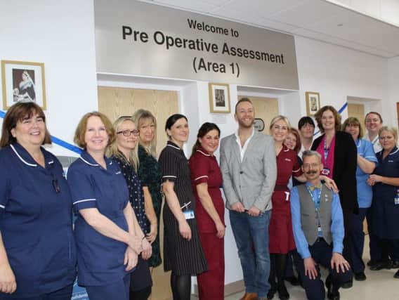 Dan Whiston opens new assessment area watched by staff at Blackpool Victoria Hospital