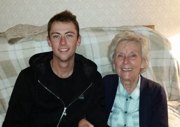 Jordan Tenbey with his grandma Anne Stanley