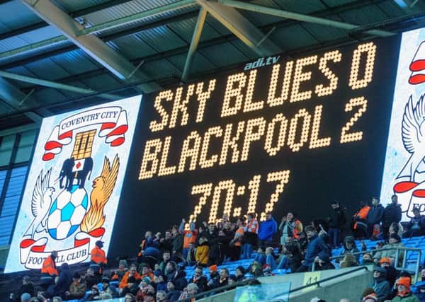 Last Saturdays scoreboard at Coventry, another club in crisis