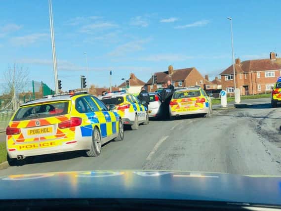 Several units from Lancashire roads police stopped the car. Photo: Lancs Roads Police