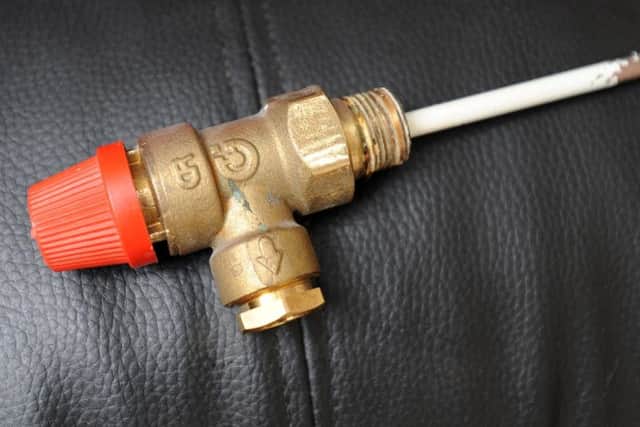 The temperature and pressure relief valve which needed changing.