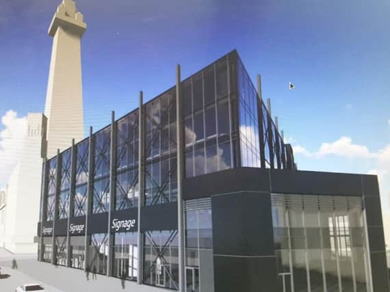 The revised scheme for the Sands venue with black cladding