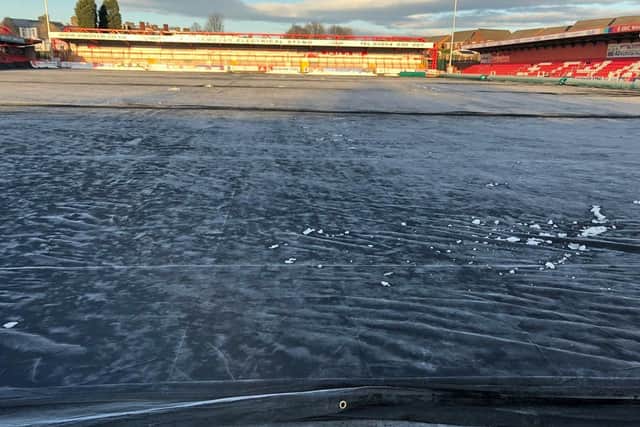 Blackpool's game at Accrington on Saturday was postponed after the pitch failed an inspection