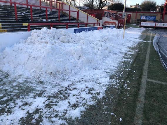 Saturday's game was postponed due to a frozen pitch