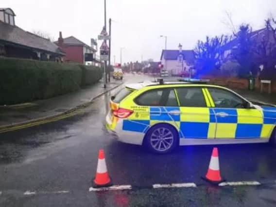 Blackpool Road has been closed due a collision at Carleton Crossing. Credit: Lancs Road Police