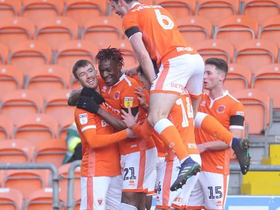 Blackpol celebrate Chris Long's early goal