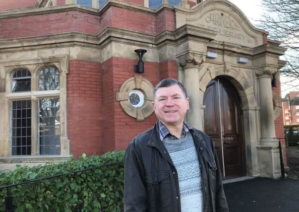 County Coun Peter Buckley outside St Annes Library