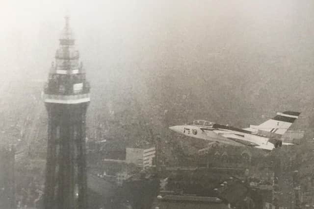 A Tornado prototype takes in the sights of Blackpool during testing